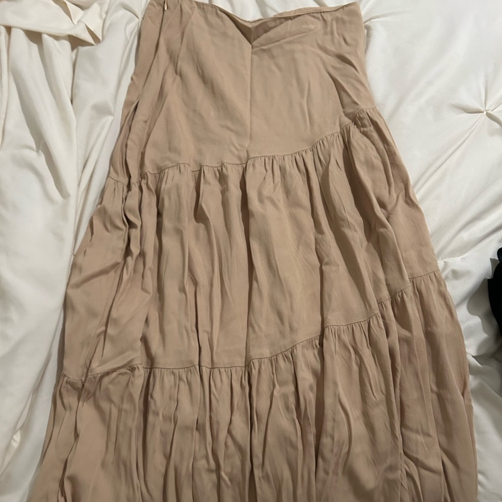 Beige midi skirt A line